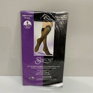 Shirou Knee High Stockings 1 Pair Black One Size Style 6092 New Old Stock